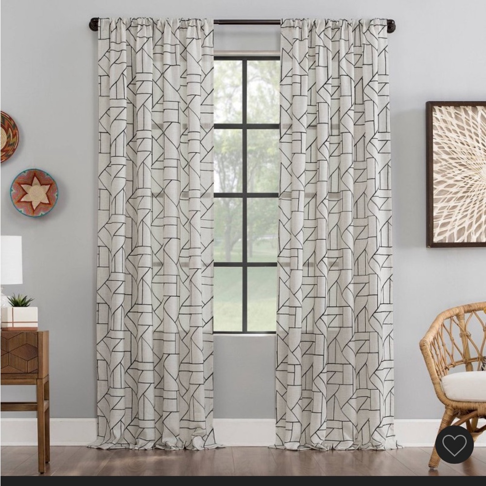 💼 NEW Archeo Light Filtering Geometric Curtains 56”w x 96” tall